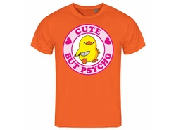 deinshirt Print-Shirt Herren T-Shirt Cute but Psycho Funshirt (Mit Motiv) Orange/Rosa/Gelb