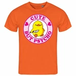 deinshirt Print-Shirt Herren T-Shirt Cute but Psycho Funshirt (Mit Motiv) Orange/Rosa/Gelb