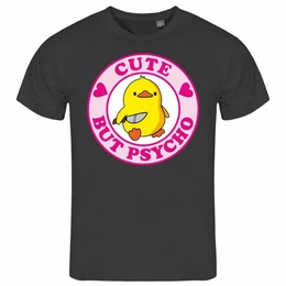 Print-Shirt Herren T-Shirt Cute but Psycho Funshirt mit Motiv