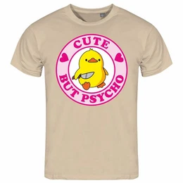 Print-Shirt Herren T-Shirt Cute but Psycho Funshirt mit Motiv