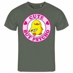 deinshirt Print-Shirt Herren T-Shirt Cute but Psycho Funshirt (Mit Motiv) Grün/Dunkelgrün/Rosa