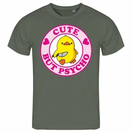 Print-Shirt Herren T-Shirt Cute but Psycho Funshirt mit Motiv
