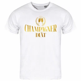 Print-Shirt Herren T-Shirt Champagner Dit Funshirt mit Motiv