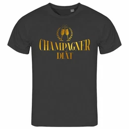 Print-Shirt Herren T-Shirt Champagner Dit Funshirt mit Motiv