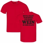 deinshirt Print-Shirt Herren T-Shirt Bitte nicht schubsen habe Wein in der Hand Funshirt mit Motiv Rot/Dunkelrot
