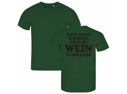 deinshirt Print-Shirt Herren T-Shirt Bitte nicht schubsen habe Wein in der Hand Funshirt mit Motiv Dunkelgrün/Grün