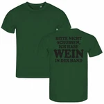 deinshirt Print-Shirt Herren T-Shirt Bitte nicht schubsen habe Wein in der Hand Funshirt mit Motiv Dunkelgrün/Grün