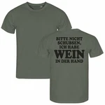 deinshirt Print-Shirt Herren T-Shirt Bitte nicht schubsen habe Wein in der Hand Funshirt mit Motiv Dunkelgrün