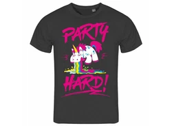 deinshirt Print-Shirt PARTY HARD Funshirt Rosa/Lila/Dunkelrot/Dunkelgrau/Grau