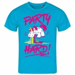 deinshirt Print-Shirt PARTY HARD Funshirt Türkis/Rosa/Hellblau