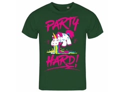 deinshirt Print-Shirt PARTY HARD Funshirt Dunkelgrün/Grün/Rosa/Dunkelrot