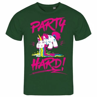 deinshirt Print-Shirt PARTY HARD Funshirt Dunkelgrün/Grün/Rosa/Dunkelrot