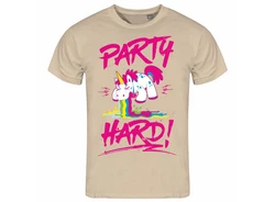 deinshirt Print-Shirt PARTY HARD Funshirt Braun/Lila/Grau/Khaki/Gold/Rosa