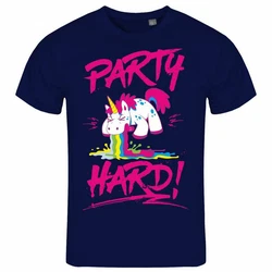 deinshirt Print-Shirt PARTY HARD Funshirt Dunkelblau/Lila/Rosa