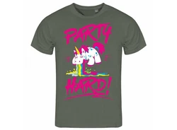 deinshirt Print-Shirt PARTY HARD Funshirt Dunkelgrün/Dunkelrot/Braun/Grün/Hellblau