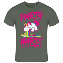 deinshirt Print-Shirt PARTY HARD Funshirt Dunkelgrün/Dunkelrot/Braun/Grün/Hellblau