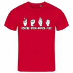 deinshirt Print-Shirt Herren T-Shirt Schere Stein Papier Funshirt (FLEX) Dunkelrot/Rot