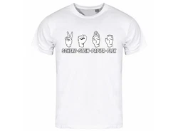 deinshirt Print-Shirt Herren T-Shirt Schere Stein Papier Funshirt (FLEX) Weiß/Lila
