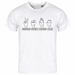 deinshirt Print-Shirt Herren T-Shirt Schere Stein Papier Funshirt (FLEX) Weiß/Lila