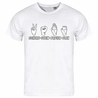 deinshirt Print-Shirt Herren T-Shirt Schere Stein Papier Funshirt (FLEX) Weiß/Lila