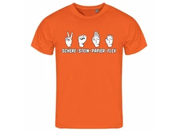 deinshirt Print-Shirt Herren T-Shirt Schere Stein Papier Funshirt (FLEX) Orange