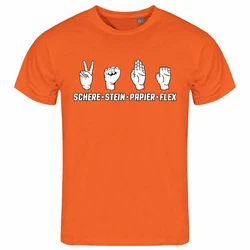 deinshirt Print-Shirt Herren T-Shirt Schere Stein Papier Funshirt (FLEX) Orange
