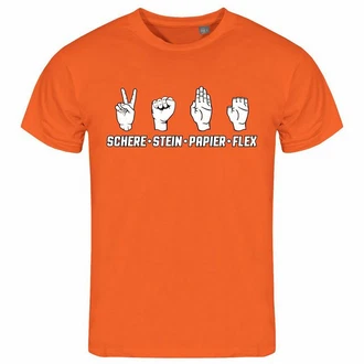 deinshirt Print-Shirt Herren T-Shirt Schere Stein Papier Funshirt (FLEX) Orange