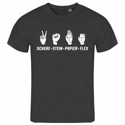 deinshirt Print-Shirt Herren T-Shirt Schere Stein Papier Funshirt (FLEX) Schwarz/Grün/Dunkelgrau