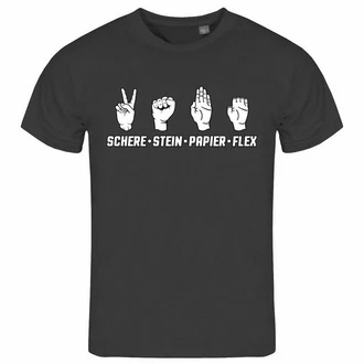 deinshirt Print-Shirt Herren T-Shirt Schere Stein Papier Funshirt (FLEX) Schwarz/Grün/Dunkelgrau