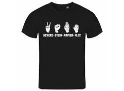 deinshirt Print-Shirt Herren T-Shirt Schere Stein Papier Funshirt (FLEX) Schwarz/Grün/Creme