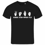 deinshirt Print-Shirt Herren T-Shirt Schere Stein Papier Funshirt (FLEX) Schwarz/Grün/Creme deinshirt Print-Shirt Herren T-Shirt Schere Stein Papier Funshirt (FLEX) Schwarz/Grün/Creme
