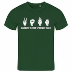 deinshirt Print-Shirt Herren T-Shirt Schere Stein Papier Funshirt (FLEX) Grün/Dunkelgrün