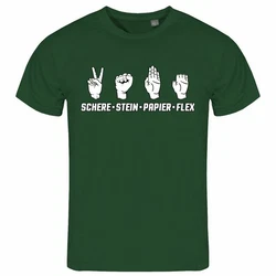 deinshirt Print-Shirt Herren T-Shirt Schere Stein Papier Funshirt (FLEX) Grün/Dunkelgrün