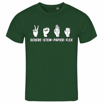 deinshirt Print-Shirt Herren T-Shirt Schere Stein Papier Funshirt (FLEX) Grün/Dunkelgrün