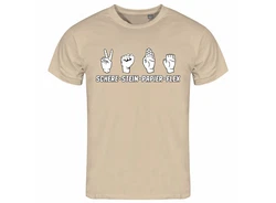 deinshirt Print-Shirt Herren T-Shirt Schere Stein Papier Funshirt (FLEX) Khaki/Beige/Creme/Weiß/Braun