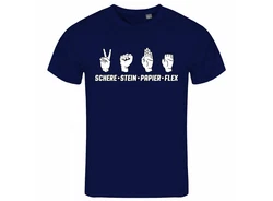 deinshirt Print-Shirt Herren T-Shirt Schere Stein Papier Funshirt (FLEX) Blau/Hellblau/Lila/Dunkelblau