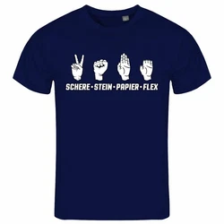 deinshirt Print-Shirt Herren T-Shirt Schere Stein Papier Funshirt (FLEX) Blau/Hellblau/Lila/Dunkelblau