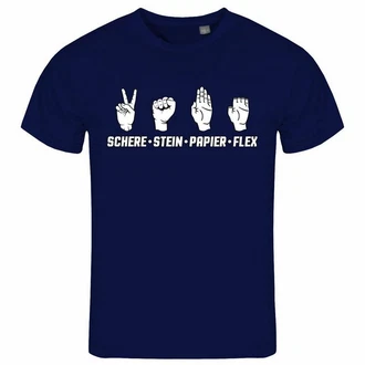 deinshirt Print-Shirt Herren T-Shirt Schere Stein Papier Funshirt (FLEX) Blau/Hellblau/Lila/Dunkelblau
