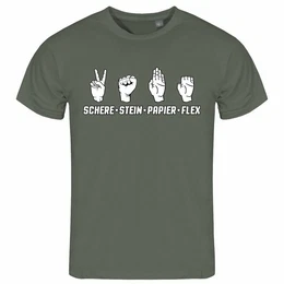 Print-Shirt Herren T-Shirt Schere Stein Papier FLEX Funshirt mit Motiv