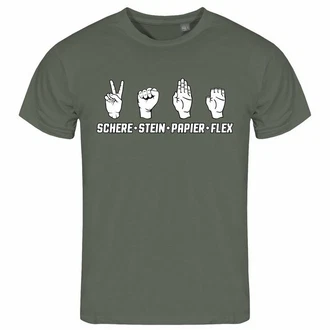 deinshirt Print-Shirt Herren T-Shirt Schere Stein Papier Funshirt (FLEX) Dunkelgrün