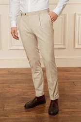 Next Anzug Motion Flex Hose-Skinny Fit Khaki/Beige/Braun