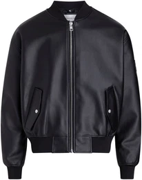 Collegejacke FAUX LEATHER BOMBER in Lederoptik