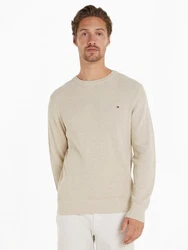 Tommy Hilfiger Rundhalspullover REFINED STRUCTURE CREW NK beige