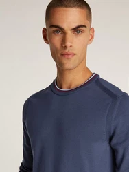 Tommy Hilfiger Rundhalspullover RWB COTTON CREW NECK blau/rot/wei