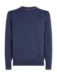 Rundhalspullover RWB COTTON CREW NECK farbliche Akzente in Tommy Farben