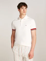 Tommy Hilfiger Poloshirt Interlock Sleeve Detail Reg Polo Khaki/Beige/Rot/Creme/Weiß