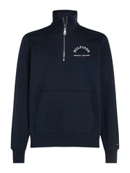 Tommy Hilfiger Sweatshirt ROUNDALL STAND COLLAR ZIP mit Stehkragen und Reißverschluss blau
