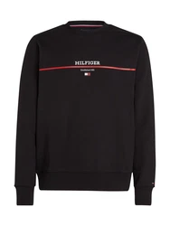 Tommy Hilfiger Sweatshirt Hilfiger Stripe Terry Sweatshirt schwarz