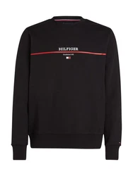Tommy Hilfiger Sweatshirt Hilfiger Stripe Terry Sweatshirt schwarz