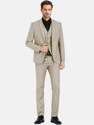 Allthemen Anzug Slim Fit Herrenanzug Business Khaki/Beige/Braun